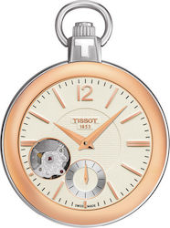 Tissot T-Pocket Ρολόι Τσέπης Αυτόματο με Μεταλλικό Μπρασελέ σε Ροζ Χρυσό χρώμα