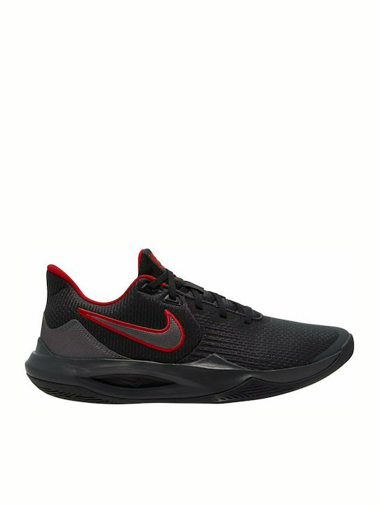 Nike Precision 5 Χαμηλά Μπασκετικά Παπούτσια Anthracite / Mtlc Dark Grey / Gym Red / Black