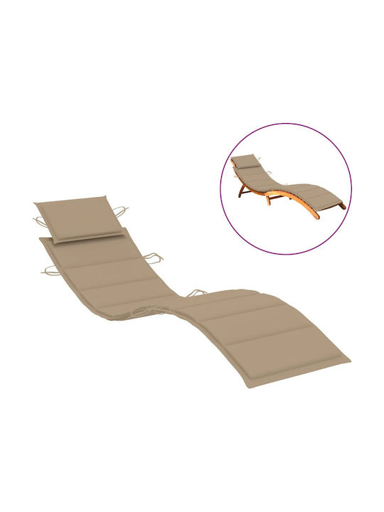 vidaXL Sun Lounger Cushion Beige 186x58cm.