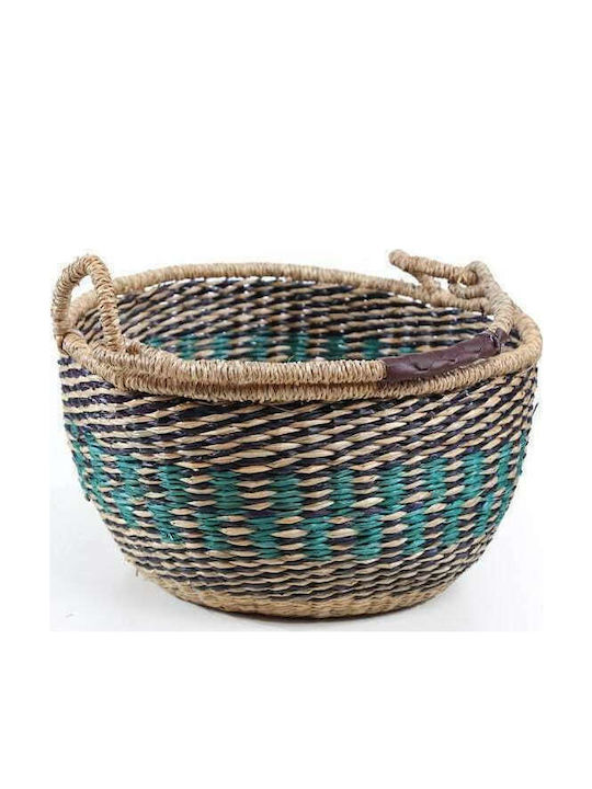 Soulworks Frost Decorative Basket Wicker with Handles Black-Blue 30x30x18cm