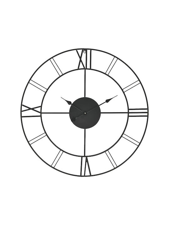 Inart Ρολόι Τοίχου Μεταλλικό Μαύρο 80cm