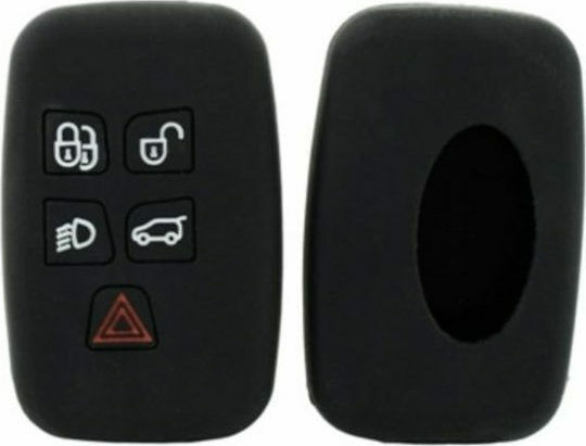 Silicone Car Key Cover Case with 5 Buttons for Land Rover Black