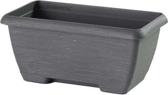 Plastecnic Terrae Mini Кутия за саксии Пластмаса Сив 22x10x10см.
