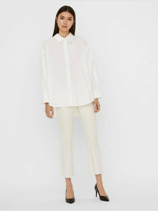 Vero Moda Women's Monochrome Long Sleeve Shirt White