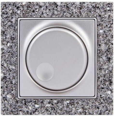 Mutlusan Elitra Plus Corian Χωνευτός Διακόπτης Dimmer με Πλαίσιο Universal Περιστροφικός 600W σε Γκρι Χρώμα