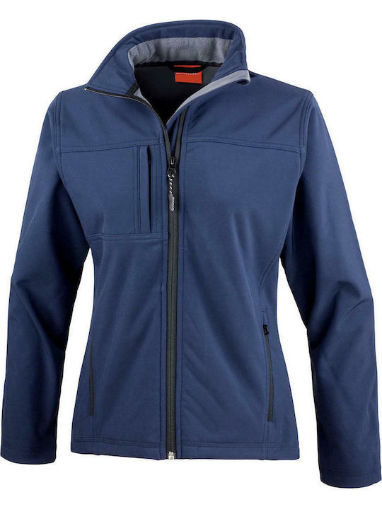 Result Women's Short Sports Softshell Jacket Waterproof and Windproof for Winter Navy Blue