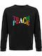 Unisex Sweatshirt, Organic "Teach Peace", Black