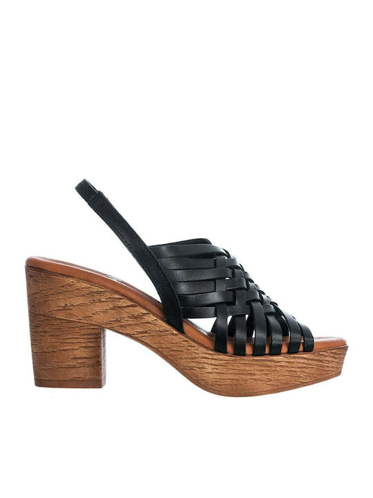 748-21044 Leather Sandals Black