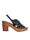 748-21044 Leather Sandals Black
