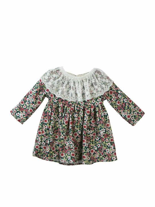 Two In A Castle Kids Dress Floral Long Sleeve Multicolour