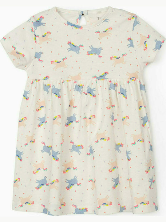 Zippy Kids Dress Short Sleeve White