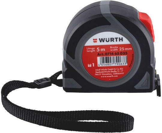 Wurth Magnetic 2K PT18 Tape Measure with Auto-Rewind and Magnet 25mm x 5m