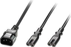 Lindy IEC C14 - IEC C5 Кабел 2.5м Черен (30370)