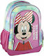 Back Me Up Minnie Nature School Bag Backpack Elementary, Elementary Pink with Water Bottle Holder 27Liters