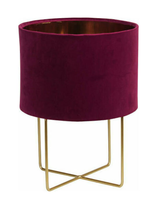 Keskor Metal Table Lamp for Socket E27 with Purple Shade and Gold Base