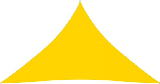 vidaXL Triangle Shade Sail Yellow With Hoop & with PU Coating 5x5m made of Oxford fabric