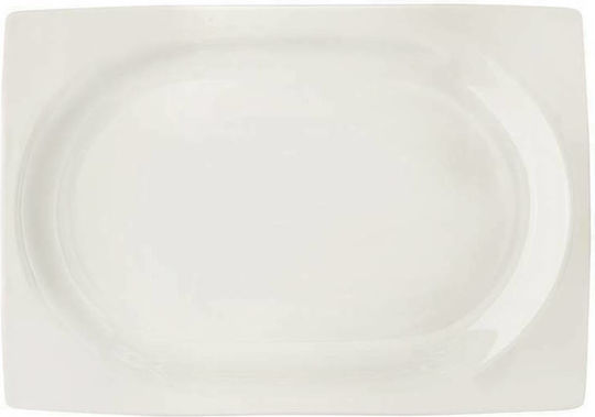 Cryspo Trio Quadro Off Teller Untiefe aus Porzellan Weiß mit Durchmesser 24cm