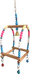 Parrot wooden toy with beads Y:25cm 9×9cm