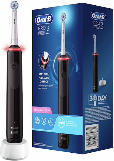 Oral-B Pro 3 3000 Sensitive Clean Elektrische Zahnbürste mit Drucksensor Schwarz
