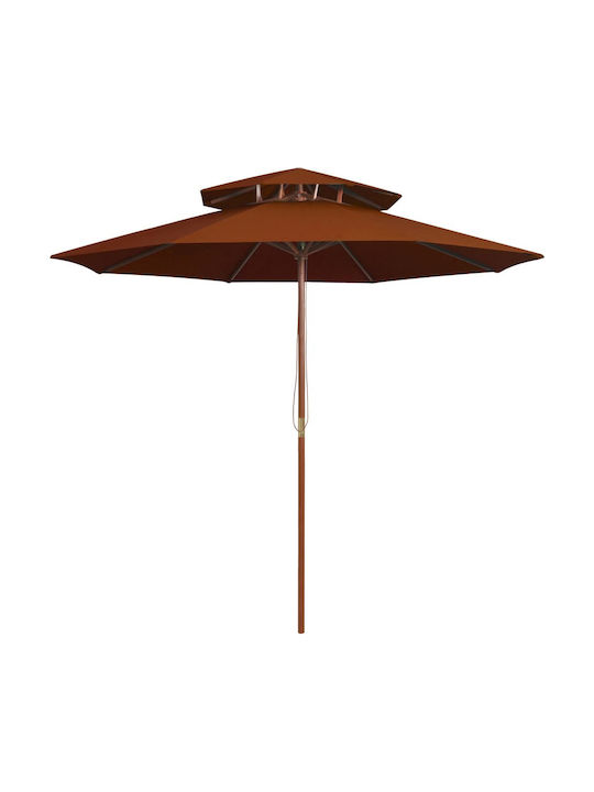 Umbrelă Rotundă Din Lemn Teracotă Φ2.7m