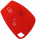 Silicone Car Key Cover Case with 3 Buttons for Mercedes Benz Orange