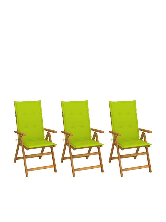 Scaun de exterior Lemn Salcâm / Verde strălucit...