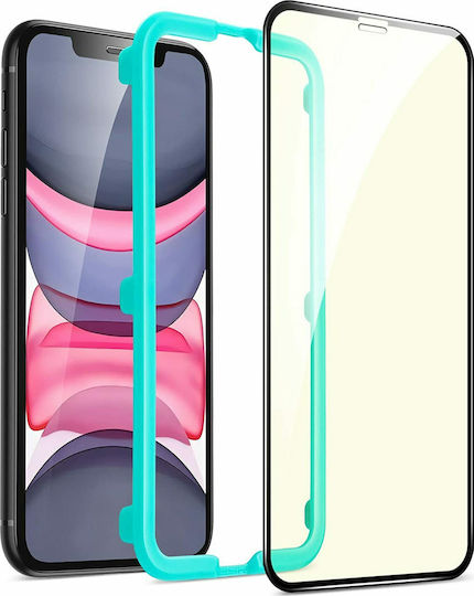 ESR Anti Blue Light (With Easy Installation Frame) Закалено стъкло за цялото лице (iPhone 11)
