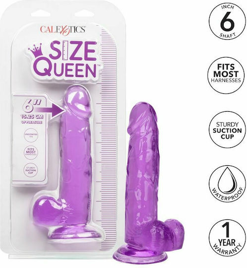 Calexotics Size Queen Dildo Realistisches Dildo mit Hoden und Saugnapf Purple 15cm