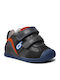 Anatomisch Lederne Kinderstiefeletten mit Klettverschluss Gray