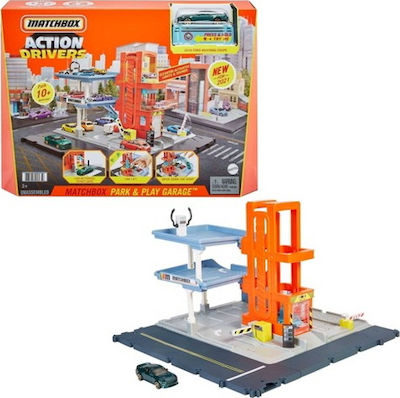 Mattel Matchbox Action Drivers Garage Playset Писта Пожарна кола за 4++ Години HBL60