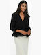 Only Women's Blouse with 3/4 Sleeve & V Neckline Black