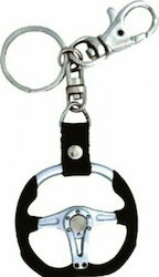 Autolegend Metallic Silver Steering Wheel Keychain