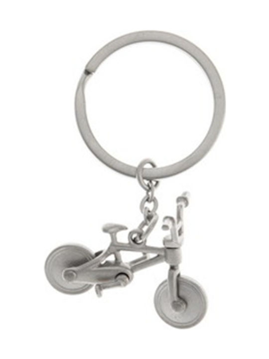Ascot Metallic Bicycle Keychain Silver