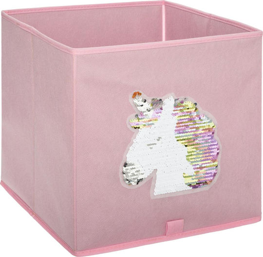Children's Storage Box made of Fabric Unicorn Pink 29x29x29cm 1pcs