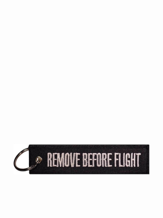 Keychain Remove Before Flight Fabric Black/White