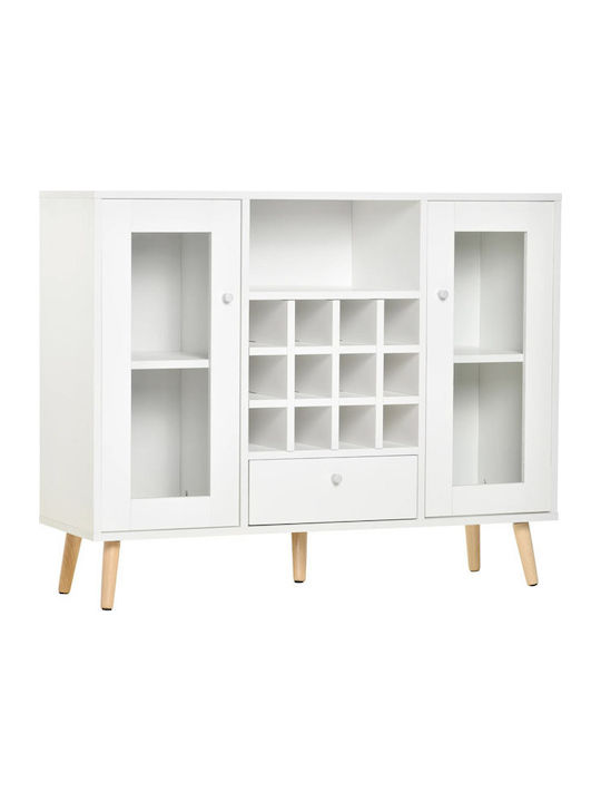 Wooden Buffet with Drawers White L100xW33xH80cm