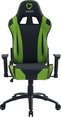 Eureka Ergonomic GX330-G Artificial Leather Gaming Chair with Adjustable Arms Black / Green