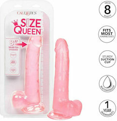 Calexotics Size Queen Dildo Glass Dildo with Balls and Suction Cup Pink 20.3cm