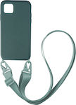 Sonique Carryhang Liquid Strap Back Cover Silicone 0.5mm with Strap Dark Green (Galaxy A22 5G)