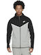 Nike Sportswear Jachetă cu fermoar pentru bărbați cu glugă și buzunare Gri