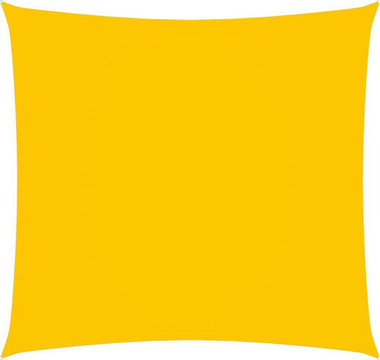 vidaXL Square Shade Sail Yellow With Hoop & with PU Coating 4x4m Square made of Oxford fabric