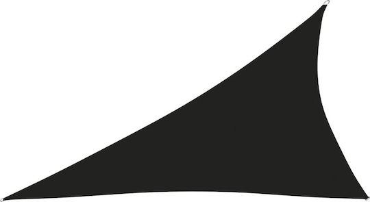 vidaXL Triangle Shade Sail Black With Hoop & with PU Coating 4x5x6.4m made of Oxford fabric