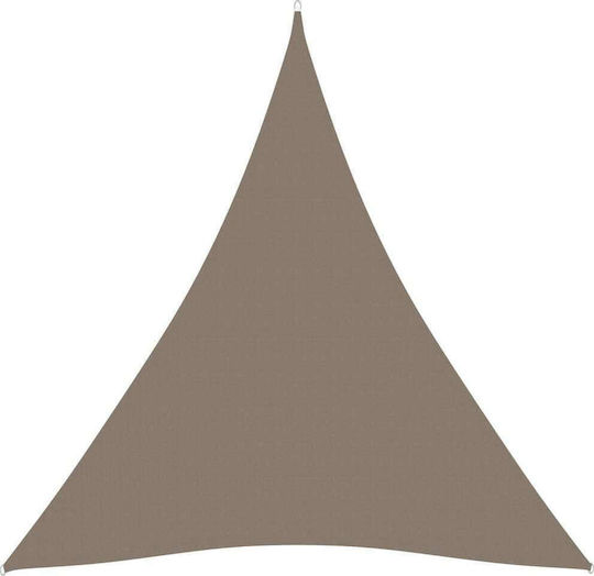vidaXL Triangle Shade Sail Brown With Hoop & with PU Coating 4.5m made of Oxford fabric