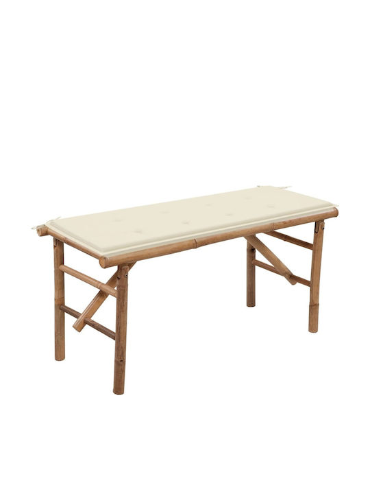 Bench Outdoor Bamboo with Pillows 118x38x45cm