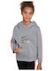 Fleece Επένδυση Kinder-Sweatshirt mit Kapuze und Taschen Grau