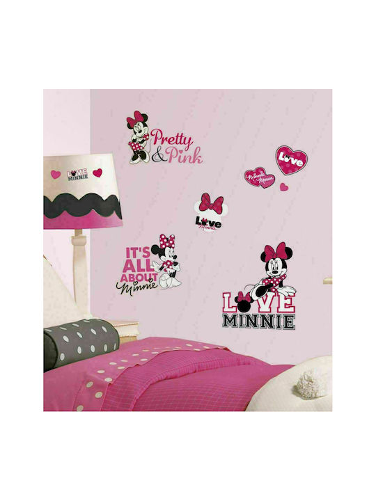 RoomMates Decor Kinder Wandsticker Wand Minnie Loves Pink Wall 7Stück
