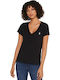 Ralph Lauren Damen Sport T-Shirt mit V-Ausschnitt Schwarz