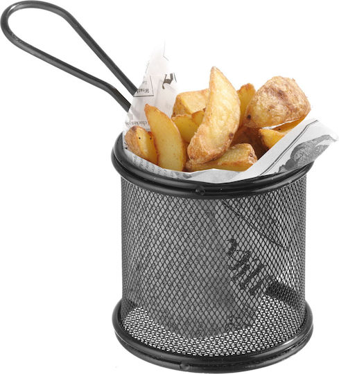 Ready Deep Fry Basket Serving Basket Metallic with Diameter 9cm and Height 9cm 1pcs