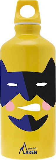 Laken Superhero Kids Water Bottle Batman Aluminium Yellow 600ml
