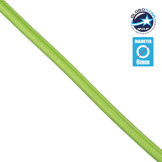 GloboStar Stoffkabel 2x0.75mm² in Grün Farbe 1m 77607